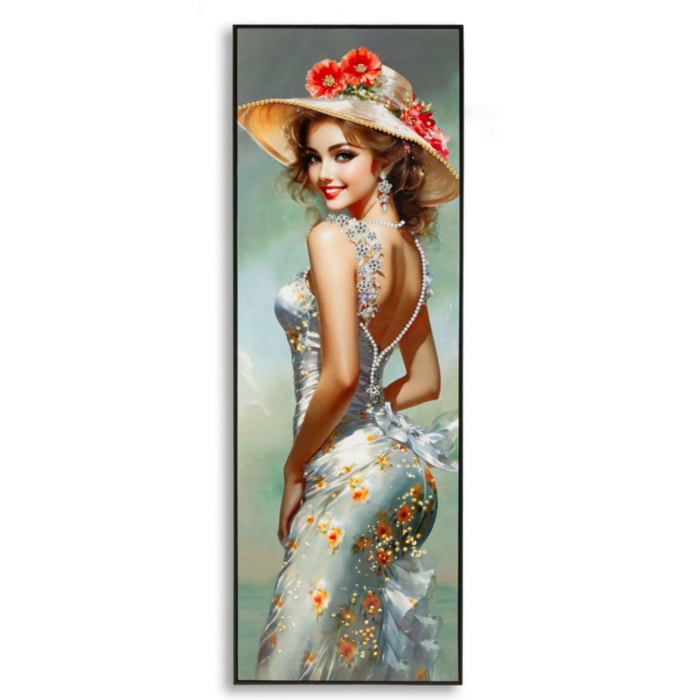 DIPINTO SU TELA LACCATO ELEGANT C/CORNICE -B- CM 52X4,5X152