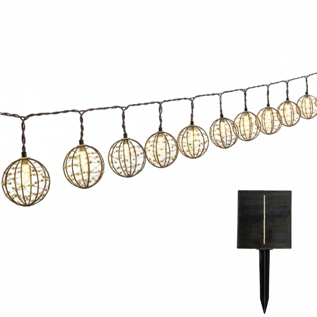 Guirlande solaire RUSTY 10 cages 4M