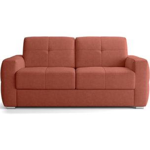 Canapé capitonné convertible 3 places en tissu chenille - ouverture express - CASSIAN