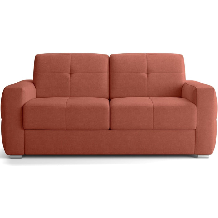 Canapé capitonné convertible 3 places en tissu chenille - ouverture express - CASSIAN