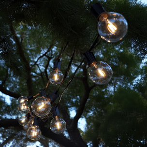 Set de luces led blancas cálidas de fiesta transparentes - panel solar y batería recargable incluida