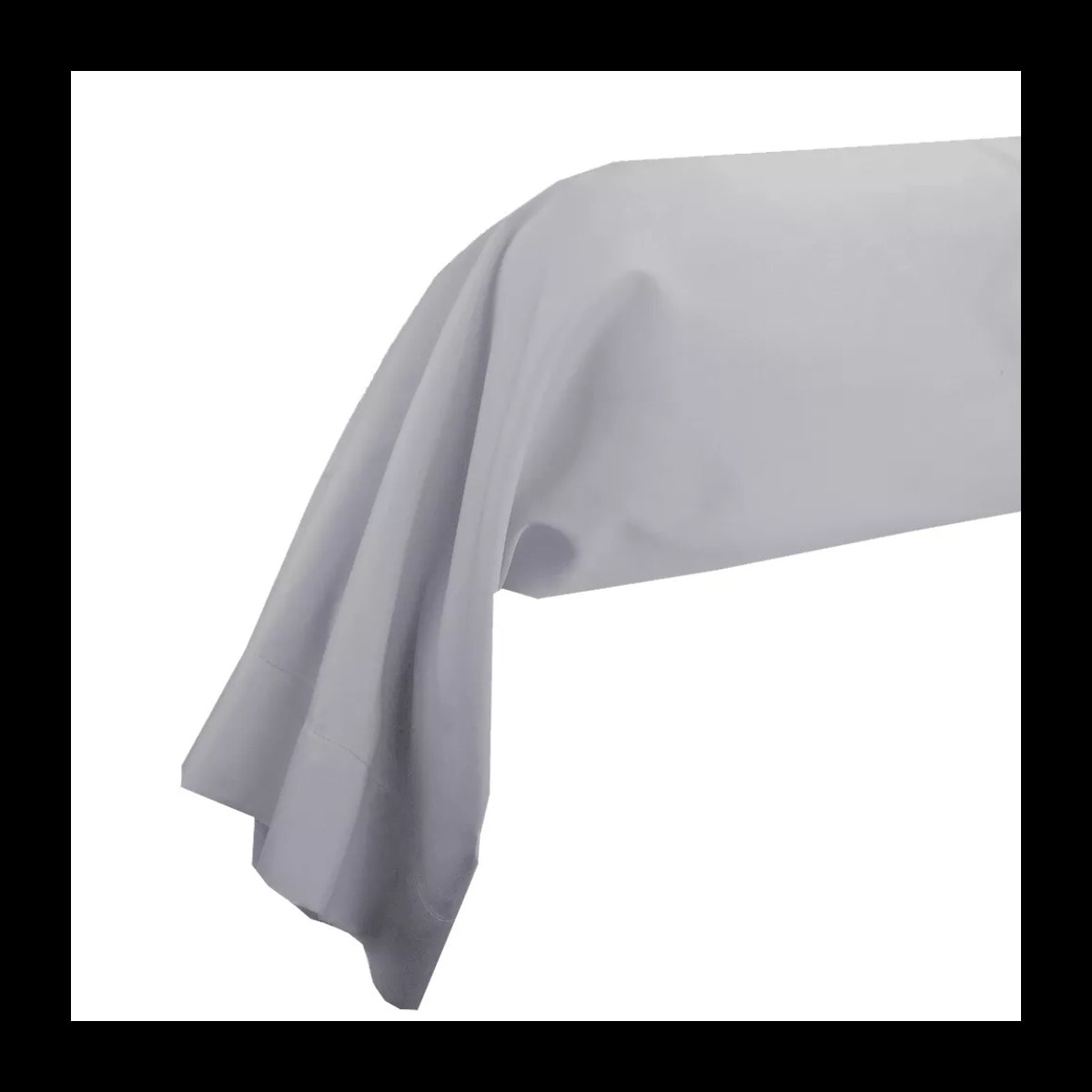Taie de traversin satin de coton uni gris Ava uni souris