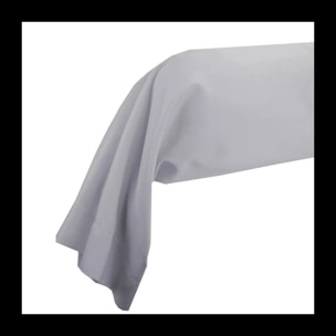 Taie de traversin satin de coton uni gris Ava uni souris