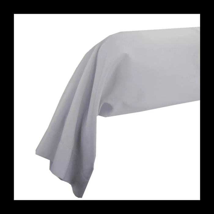 Taie de traversin satin de coton uni gris Ava uni souris