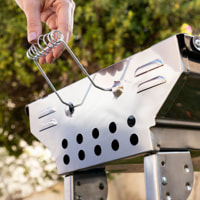 Barbecue a carbone pieghevole - acciaio inox - grigio - 61x73x33 cm