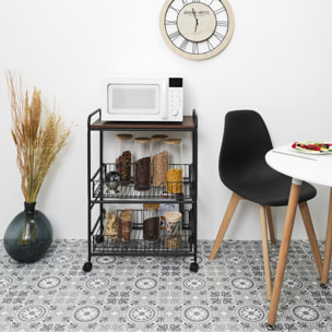 Desserte Avec Roulettes Etagere Et 2 Tiroirs