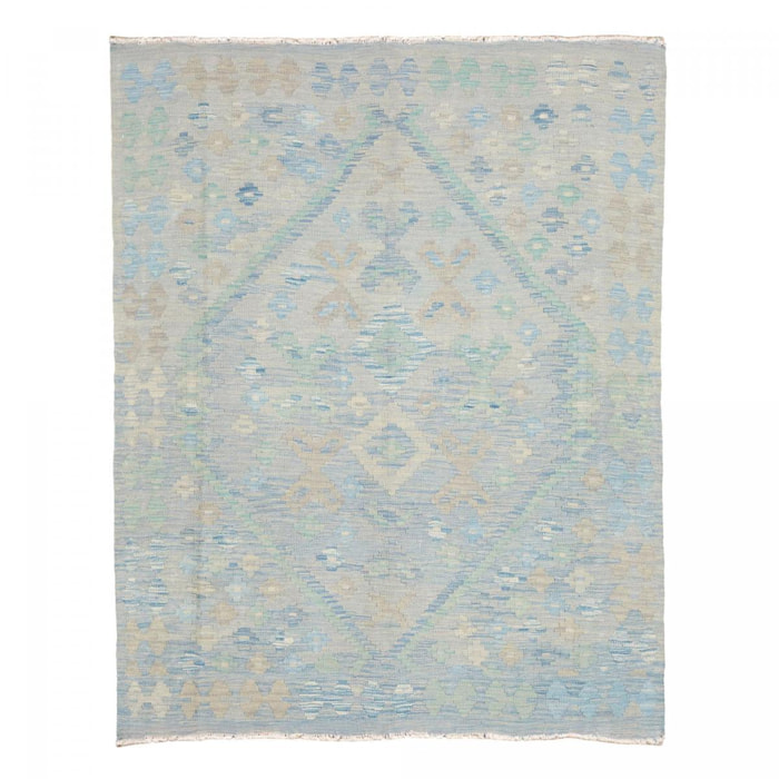 Tapis kilim géométrique, tissé plat en laine, LONALUS