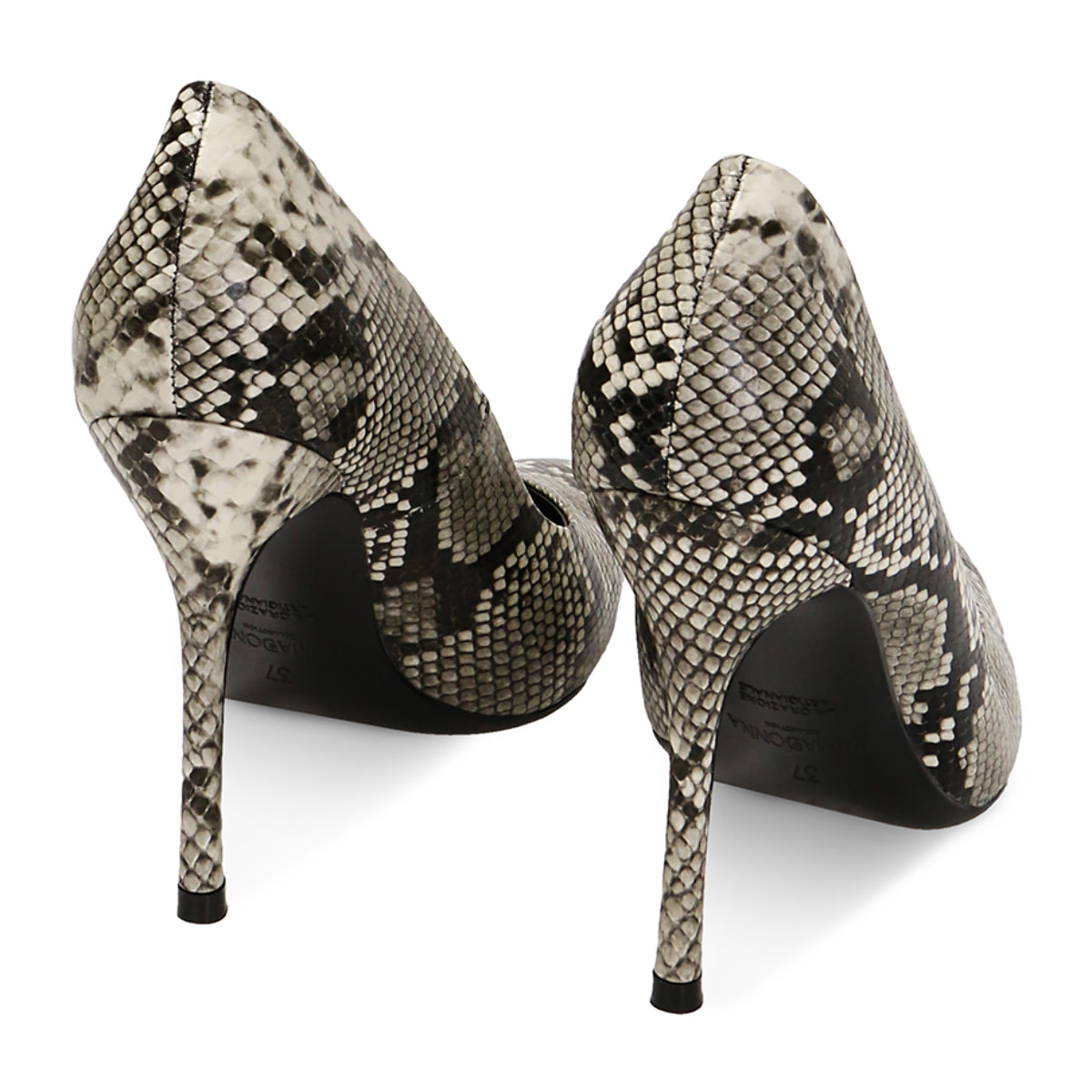 Décolleté stampa pitone, tacco 10,5 cm