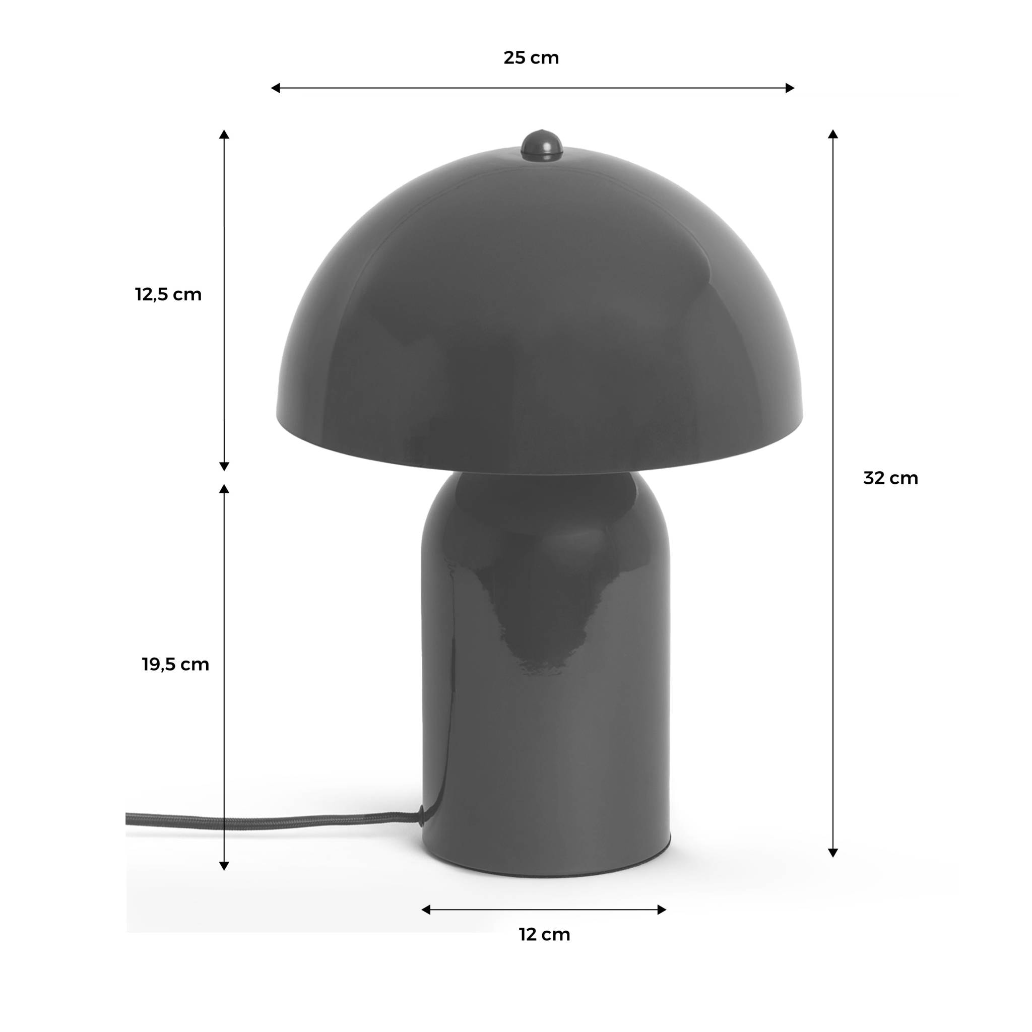 Lampe de table intérieur métal rouge Ø 25cm Marco