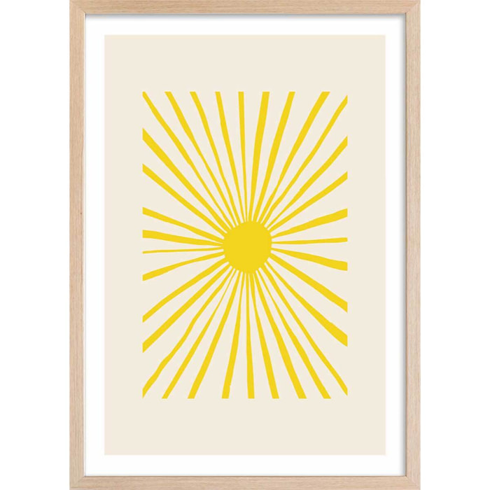 Affiche  ensoleillé Affiche + cadre en bois - Chêne