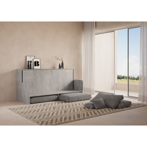 Lit escamotable horizontal 1 couchage 85 Kando Sofà avec matelas Gris Béton - ALESSIA 20