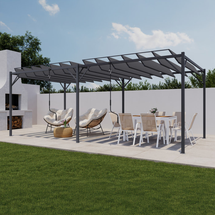 Pergola Venice 3x6m toit lames orientables gris