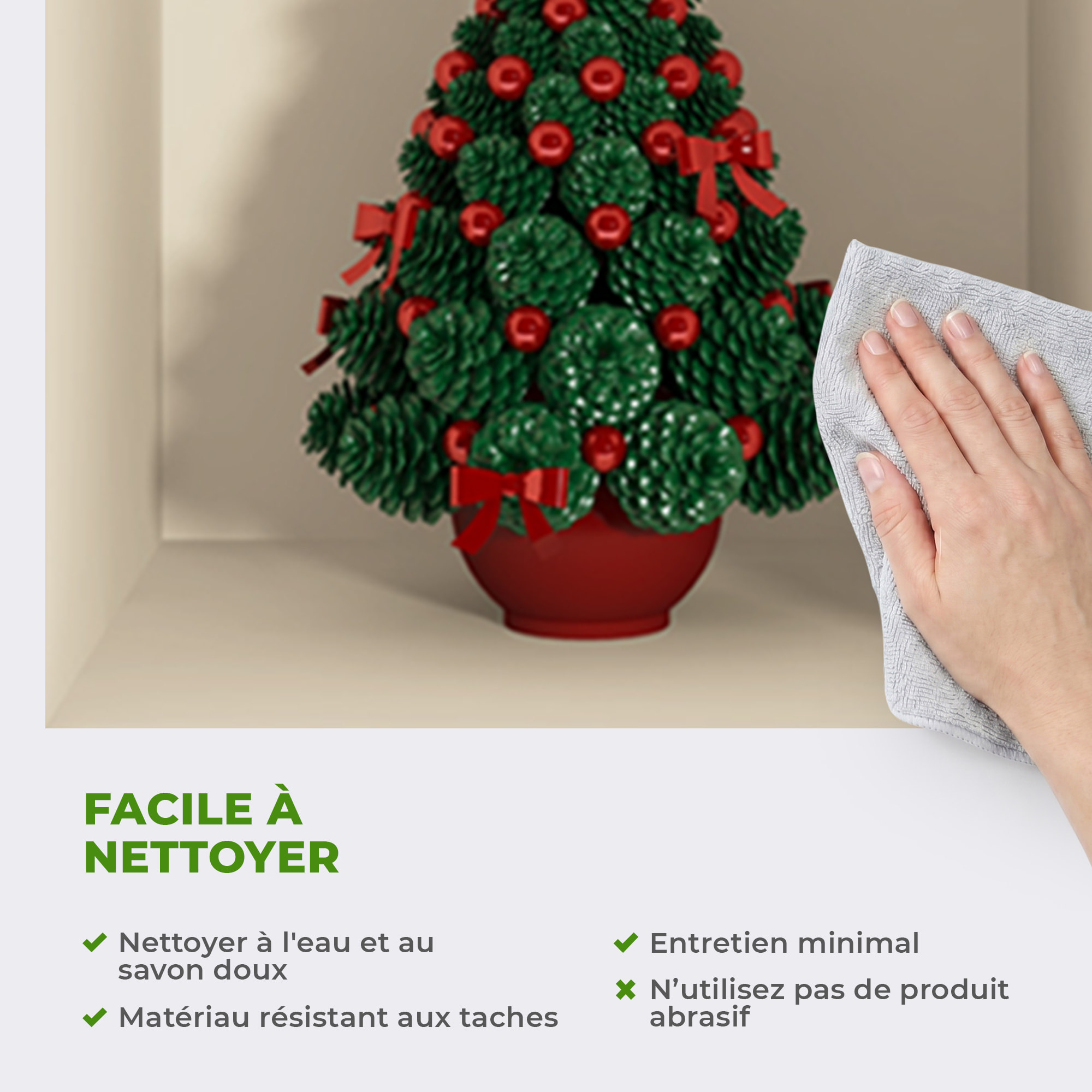 Stickers muraux 3D | Sticker Mural Autocollant effet 3D Noël sapin et bougies - Stickers adhésifs 3D Chambre Salon Trompe l'oeil