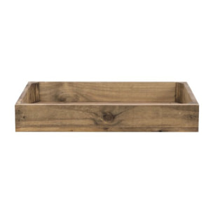 Caja de madera maciza en tono roble oscuro pequeña Alto: 7.5 Largo: 49 Ancho: 29.5