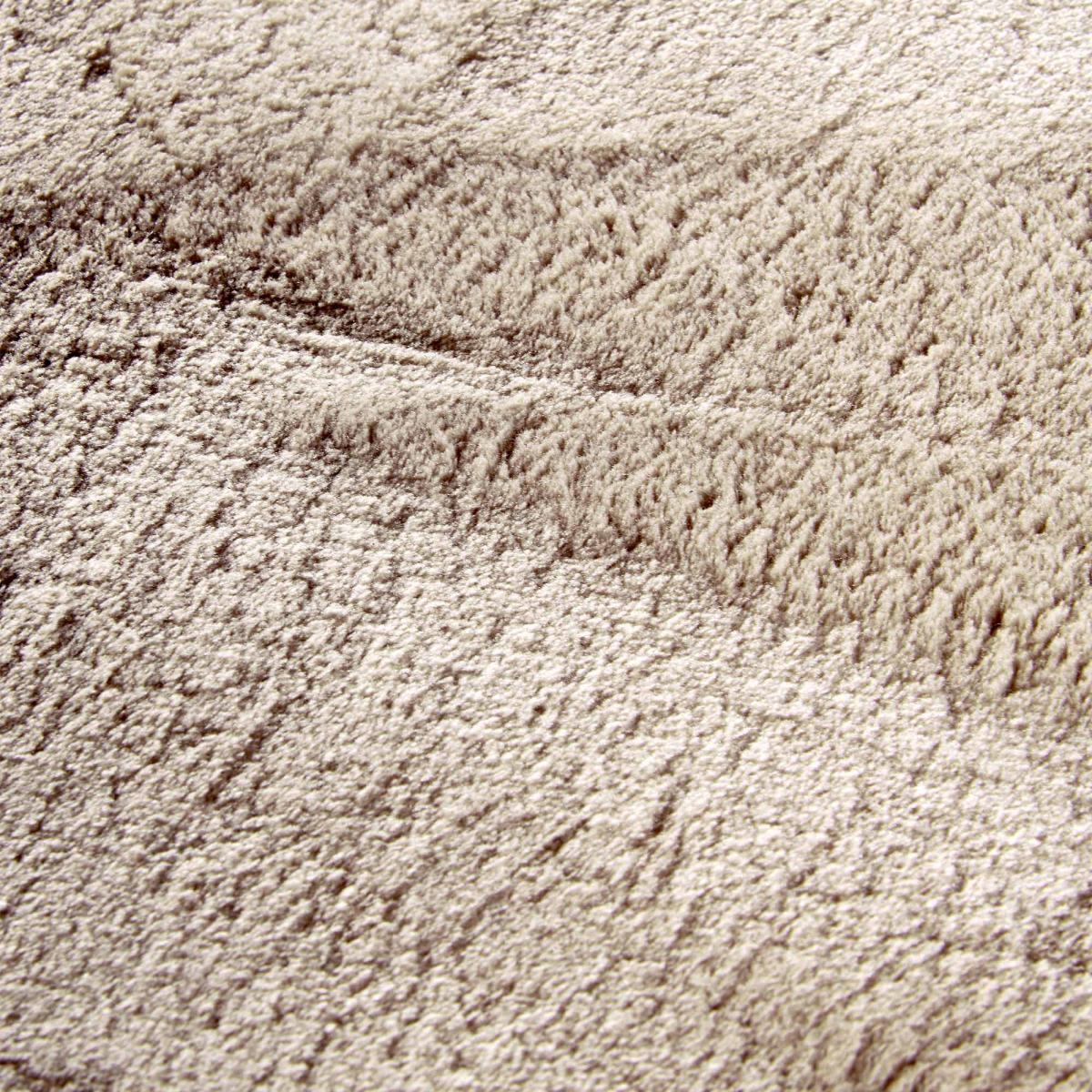 Tapis salon faux uni poils ras, tissé polyester confortable, anano