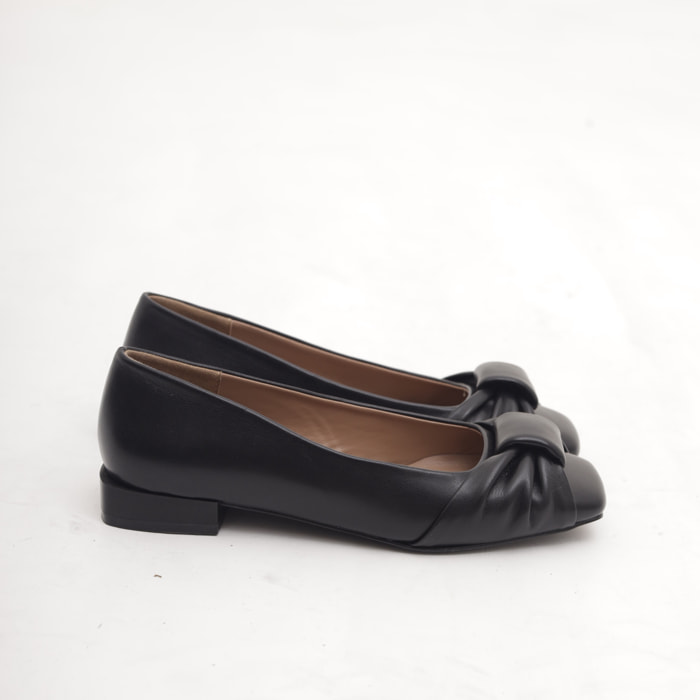 DECOLLETE FLAT FIOCCO NERO