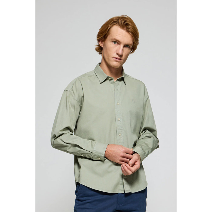 Camicia loose fit verde giada con logo Polo Club