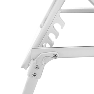 Lot de 2 bains de soleil pliants SICILIA en textilène gris - structure blanche