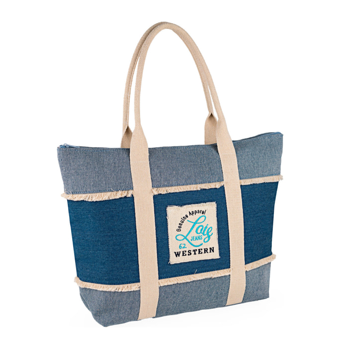 Bolso De Playa Lois Pfeiffer Azul Vaquero