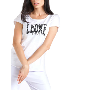 Camiseta de manga corta de mujer con logotipo grande de lujo