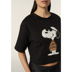 T-shirt corta comfort fit con grande stampa Snoopy