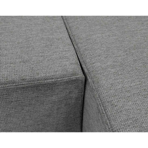Cezanne - Canapé d'angle réversible 4 places convertible avec coffre en tissu texturé - Gris
