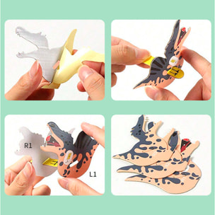 Puzzle 3D in cartone con rilievo. Design di Tyrannosaurus Rex.