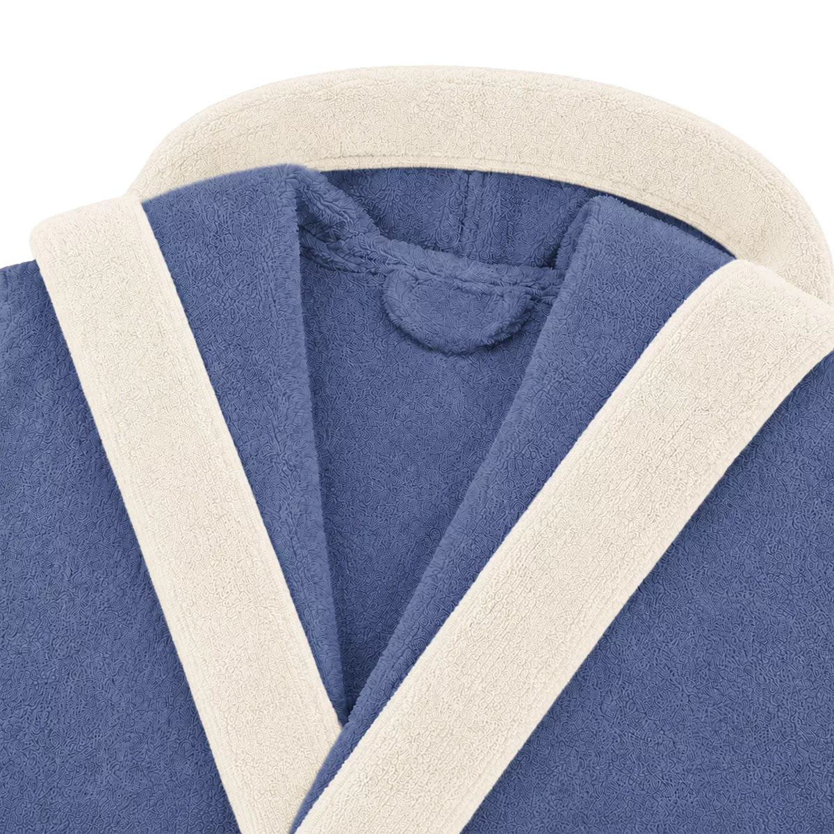 Peignoir a capuche pur coton 380 g/m² uni bleu ecru Club denim