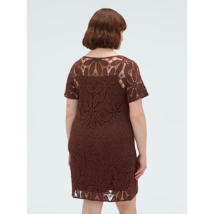 Fiorella Rubino - Vestito corto crochet - Marrone
