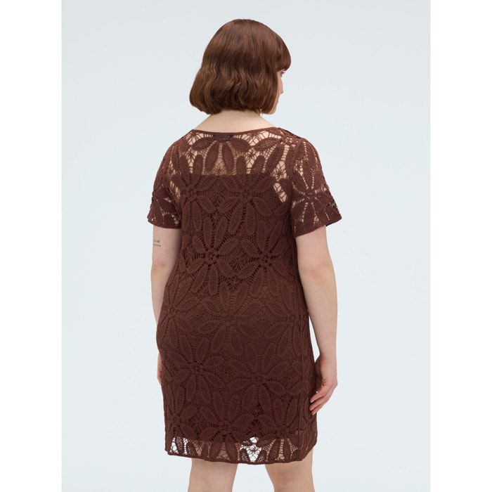 Fiorella Rubino - Vestito corto crochet - Marrone