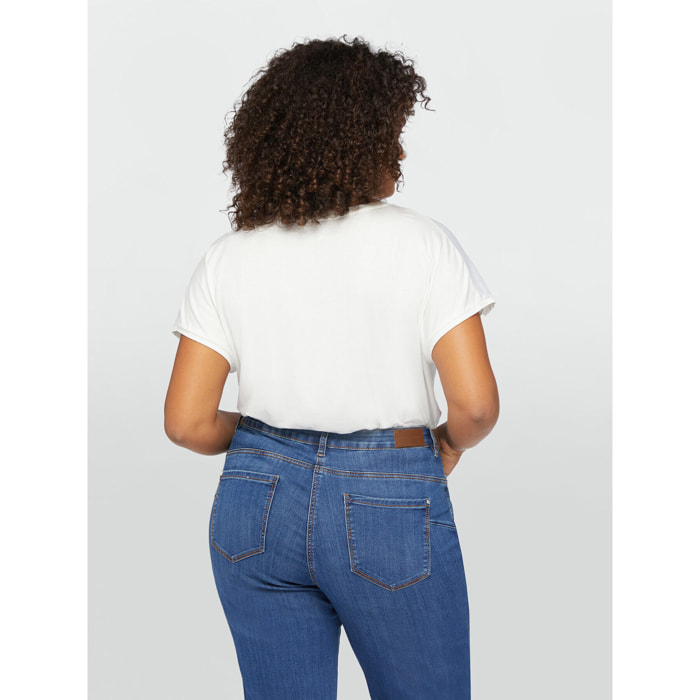 Fiorella Rubino - T-shirt in due tessuti - Bianco