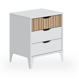 Mesita de noche Nitza On Blanco Artik (Blanco Mate) - Natur