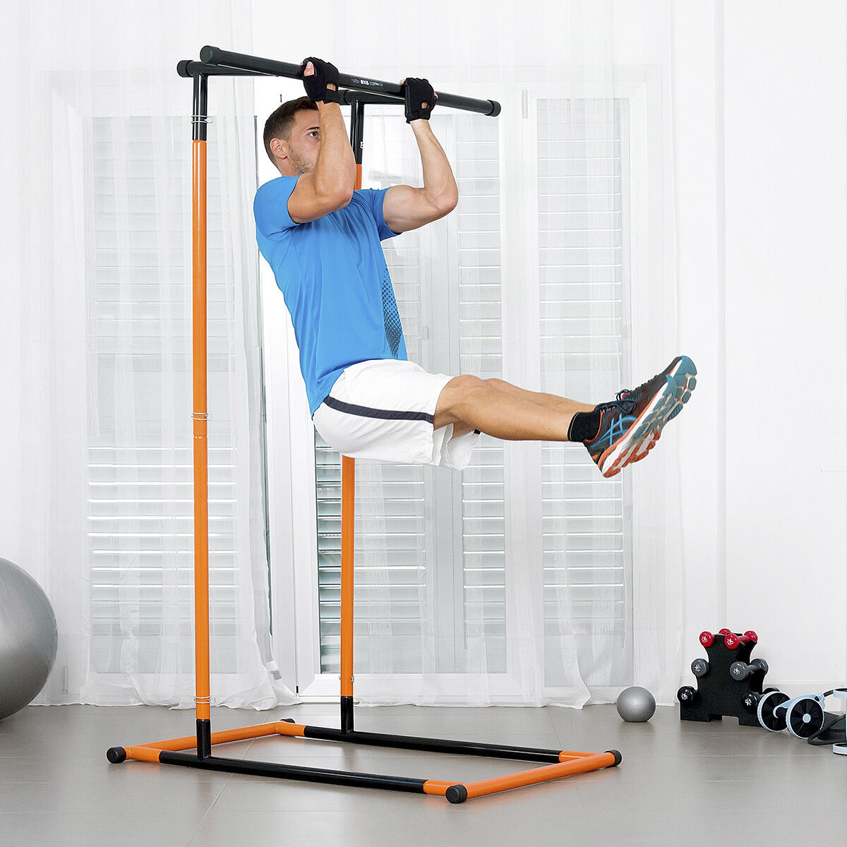 Pack Stazione per trazioni fitness e set bande di resistenza con accessori e guida InnovaGoods