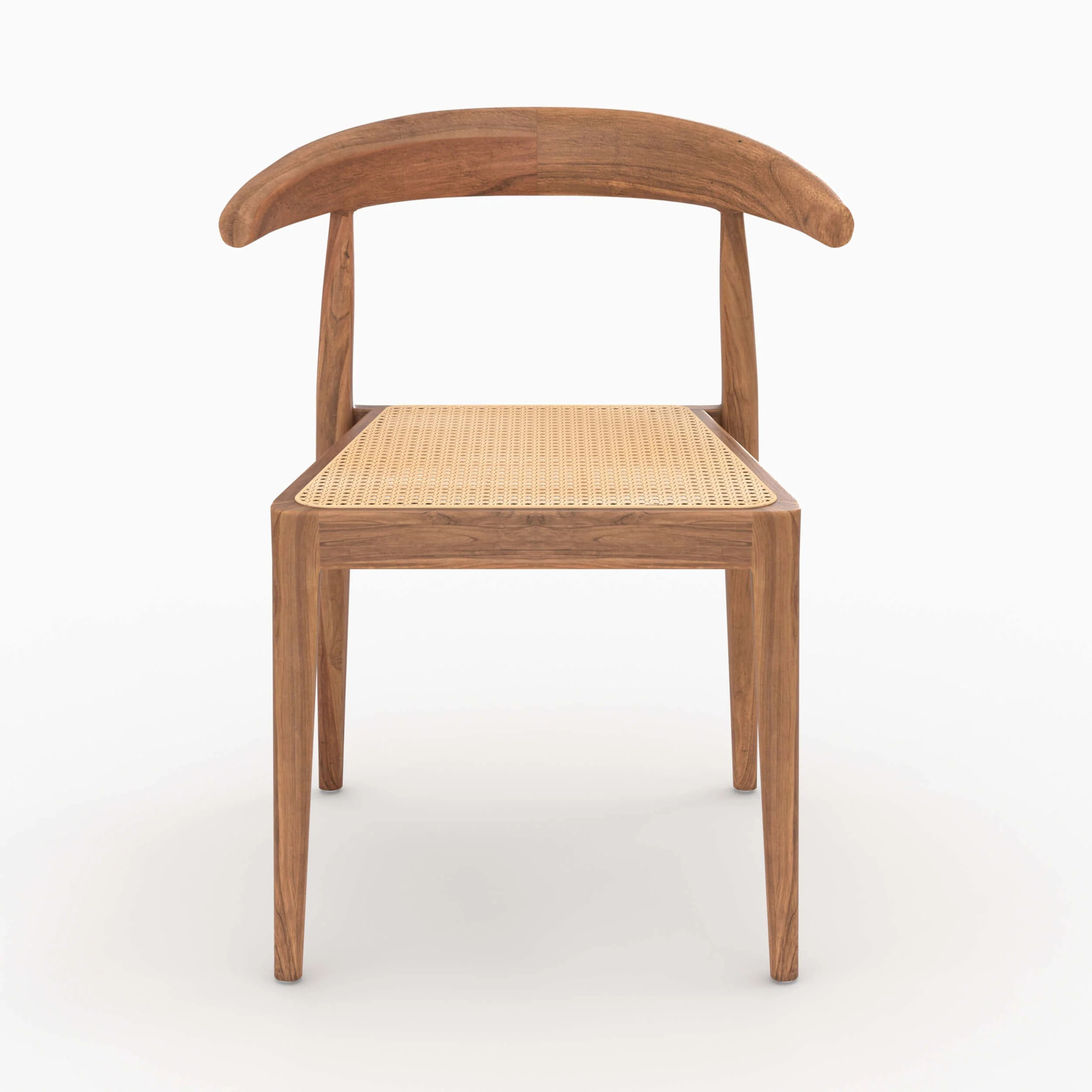 Lot de 2 chaises en bois de teck et cannage en rotin - Alia