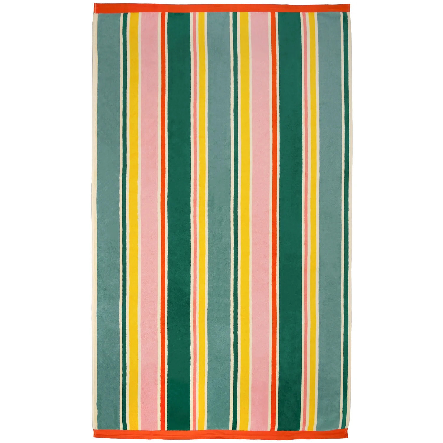 Serviette de plage éponge velours Jacquard Multicolore 100x175 470g/m² - Dalia