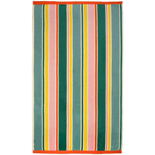 Serviette de plage éponge velours Jacquard Multicolore 100x175 470g/m² - Dalia