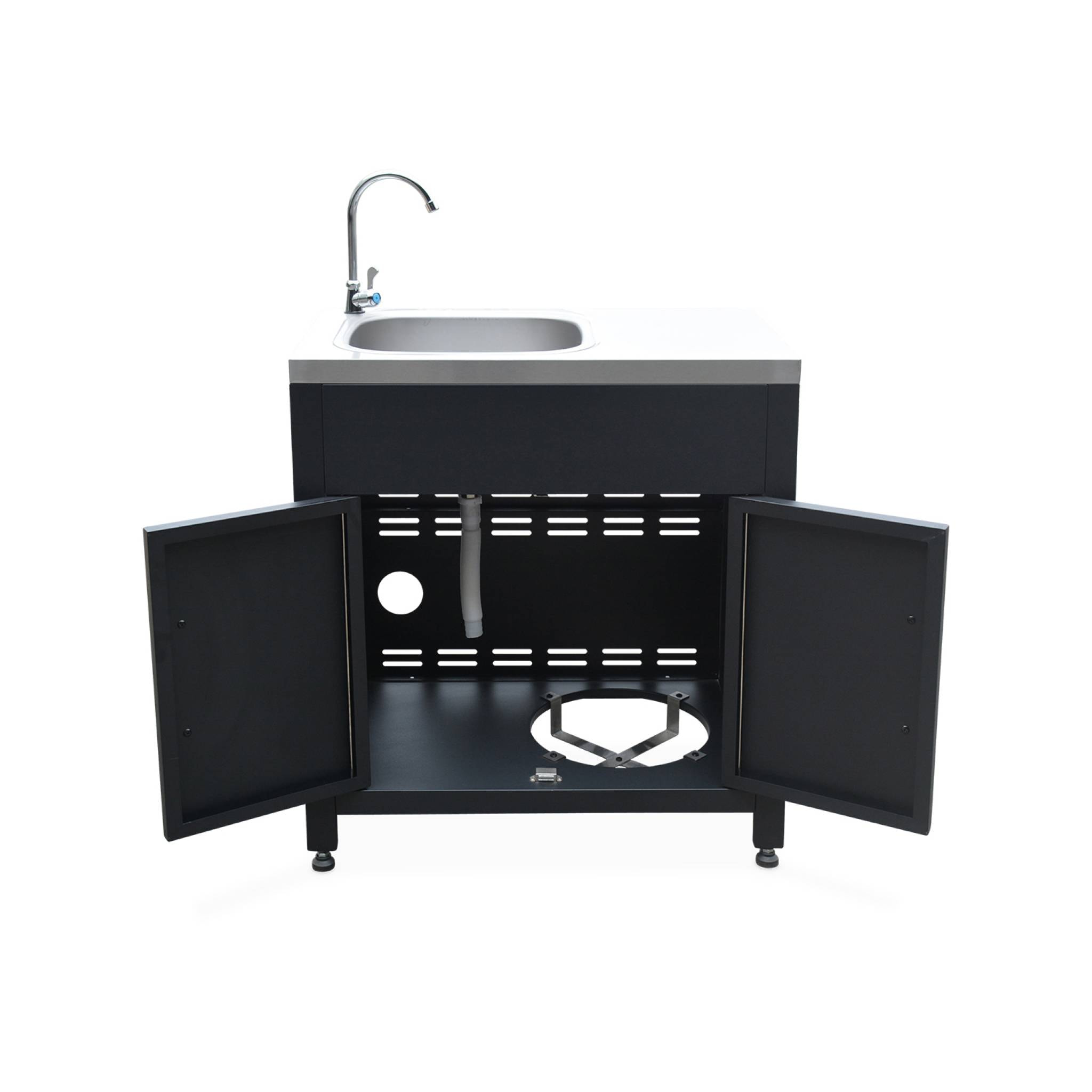 Ensemble de meubles de cuisine extérieure en acier inoxydable 6 modules