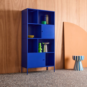 Buffet, meuble de rangement industriel métal 8 compartiments OKLAHOMA