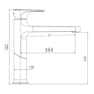 SAT DARK Mitigeur XL pour lavabo avec levier, or brossé (SATBSDA285PBZ)