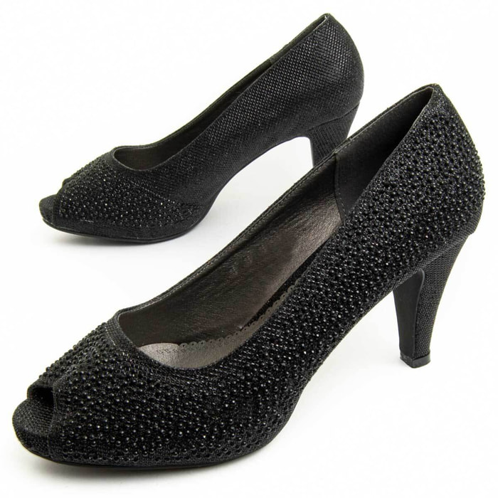 Zapato de tacón - Negro - Altura: 6 cm