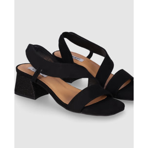 Sandalias de Tejido - Negro - Tacón: 5 cm