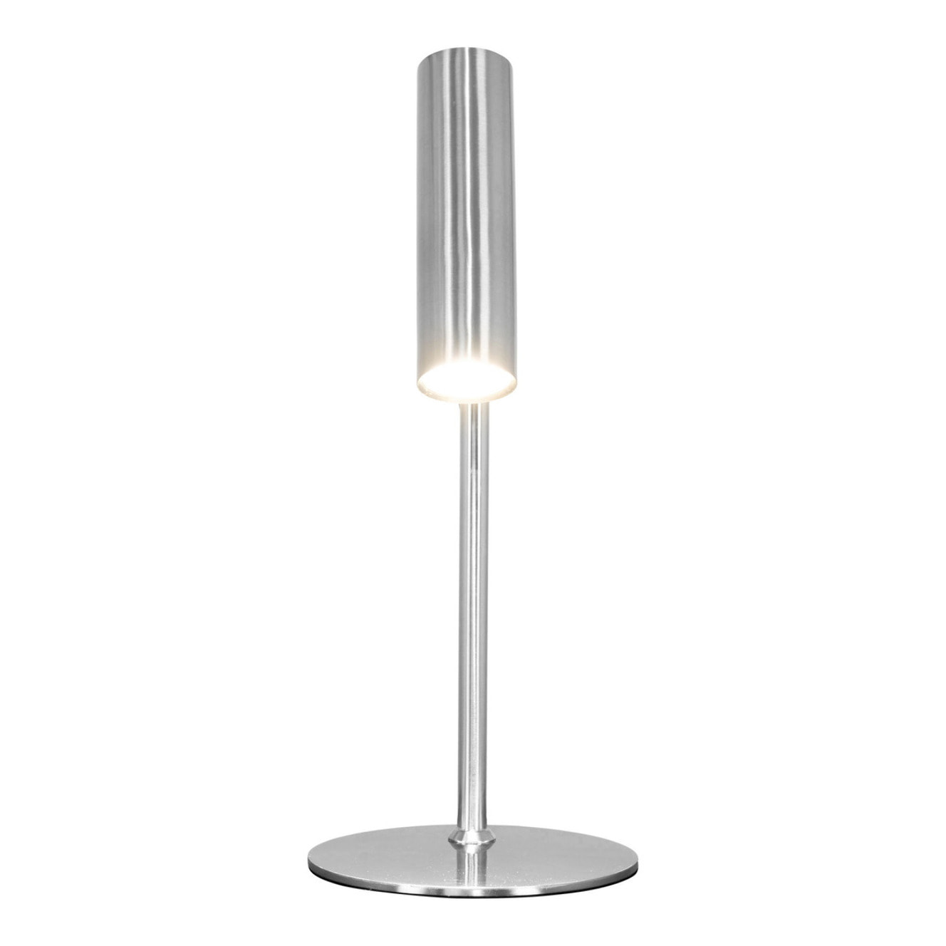 Lampada da tavolo Paris in acciaio argento con testa orientabile