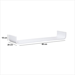 Étagère "Fixy" courbée blanc 80x20cm