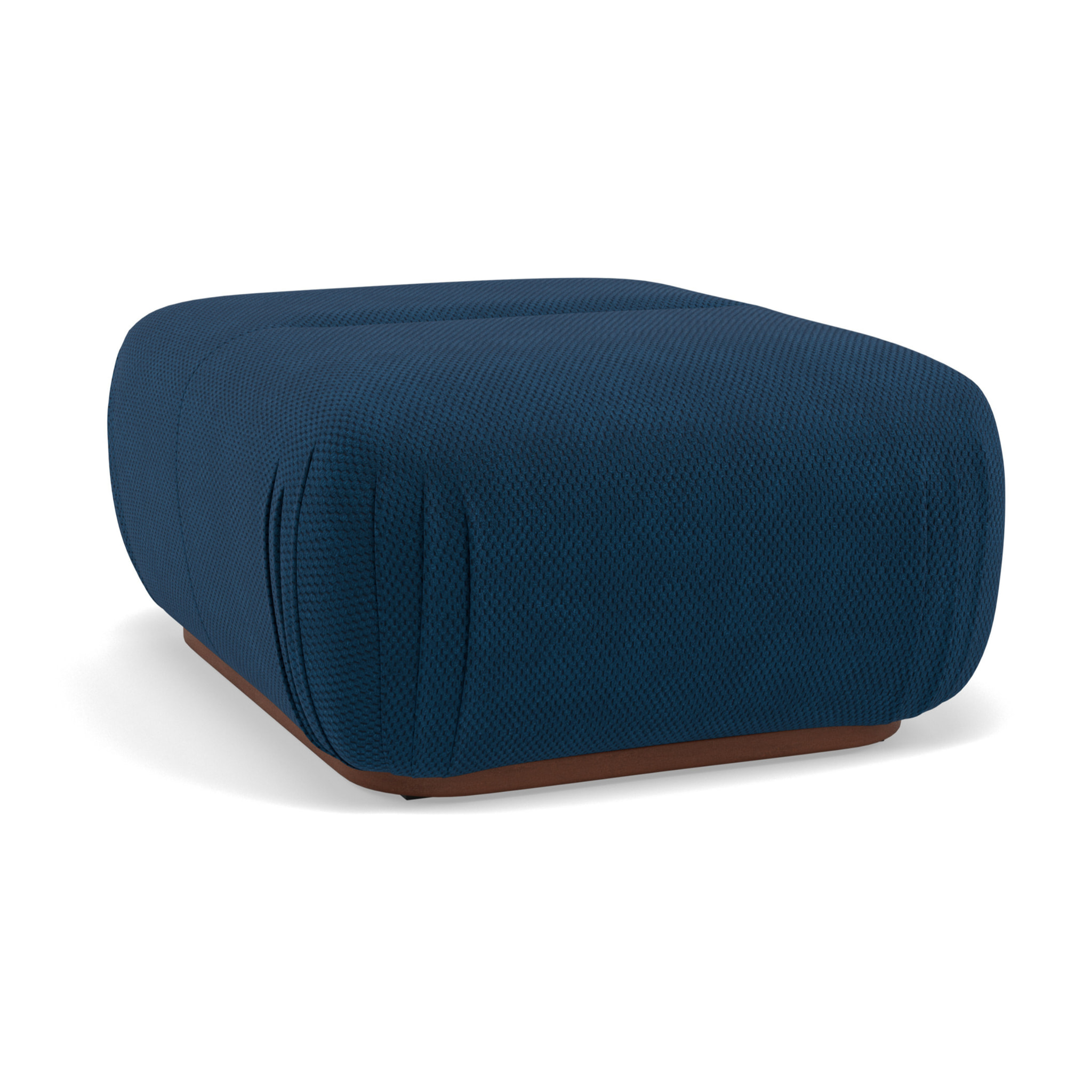 Penelope - pouf en velours texturé - Bleu