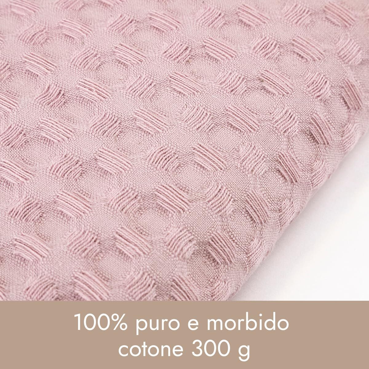 INTRECCI HOME Set Bagno Asciugamani Viso+Ospite, in Puro Cotone 300 g, Leggerezza e Praticità, con Lavorazione Nido d’Ape, Ideale per Asciugatura Rapida