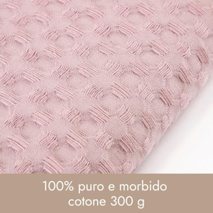 INTRECCI HOME Set Bagno Asciugamani Viso+Ospite, in Puro Cotone 300 g, Leggerezza e Praticità, con Lavorazione Nido d’Ape, Ideale per Asciugatura Rapida