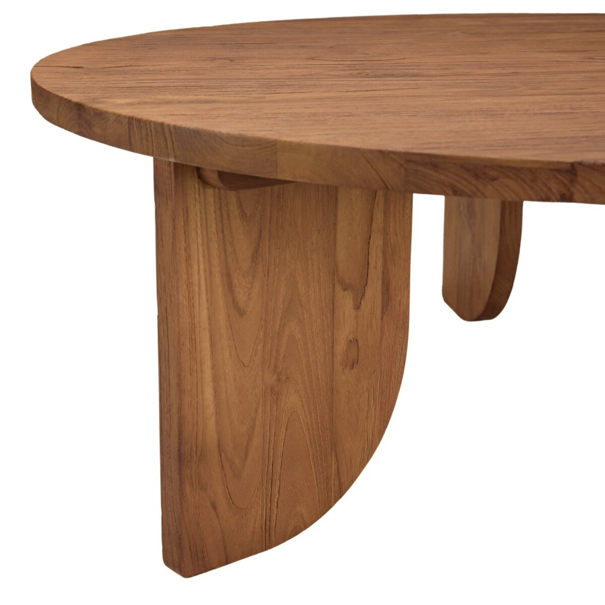 SIXTINE - Table basse ronde 100x100cm en bois de teck recyclé