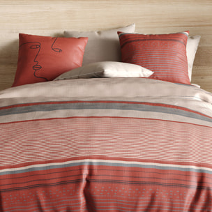 Parure Housse De Couette + 2 taies 100% coton 71fils Hana