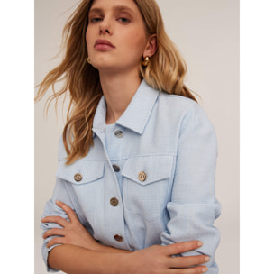 Motivi - Giacca tipo denim in tweed - Azzurro