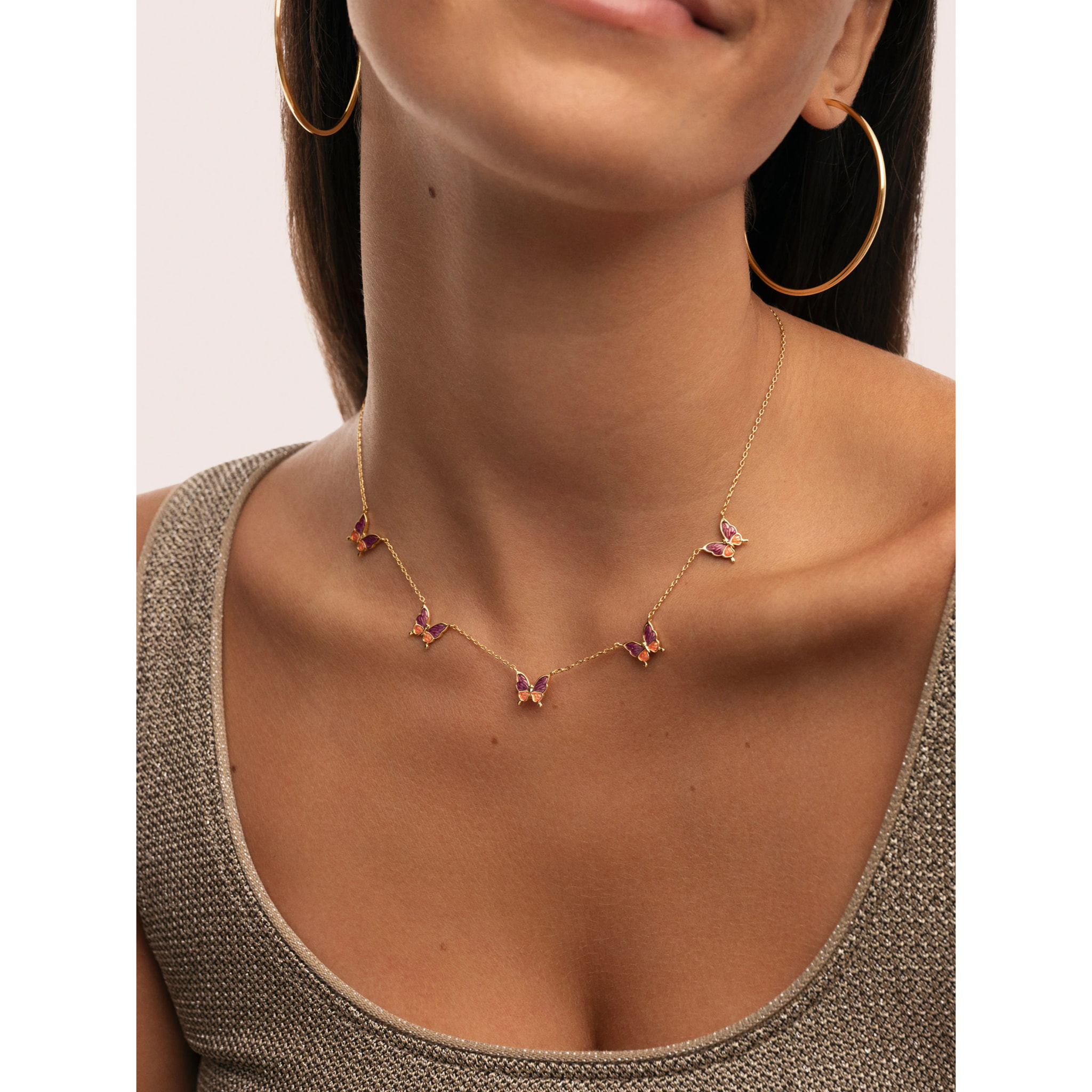 Collana Butterfly Rose Placcato Oro